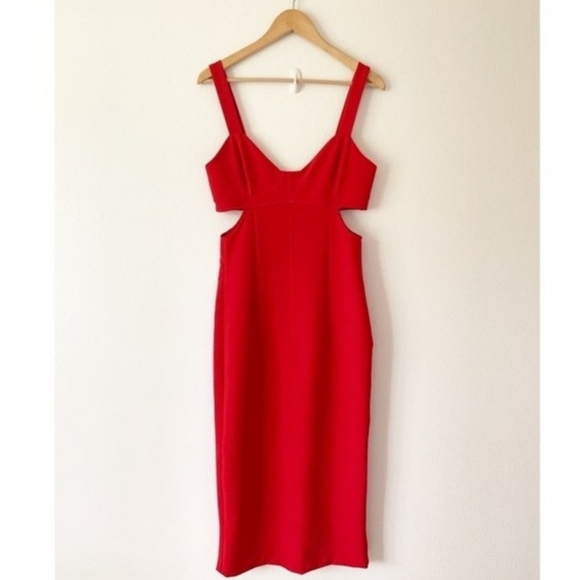 Zara Red Midi Dress - Picture 10 of 13